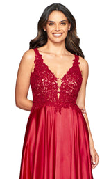 8 of 9 Faviana 10407 Dress Red