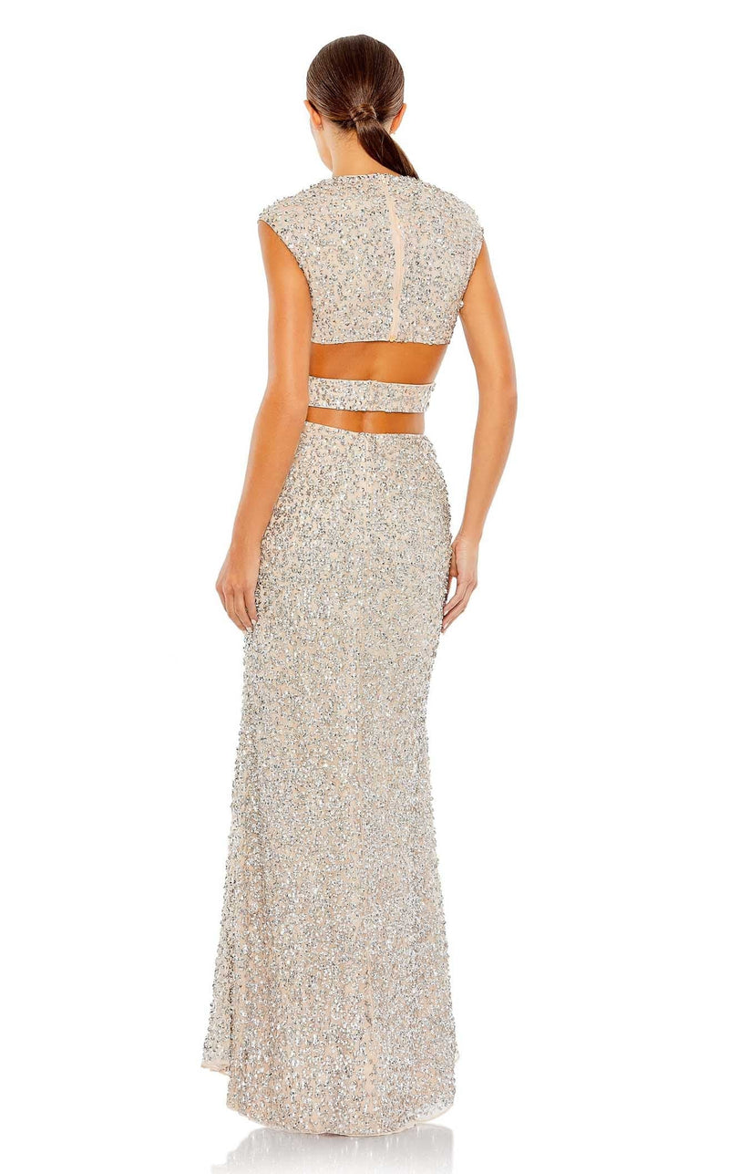 Mac Duggal 10919 Dress Nude-Silver