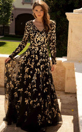 1 of 2 Primavera Couture 11062 Dress Black-Gold