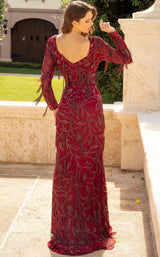 4 of 5 Primavera Couture 11065 Dress Burgundy