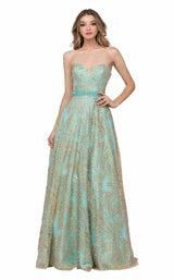 1 of 8 Cecilia Couture 1446 Aqua-Gold