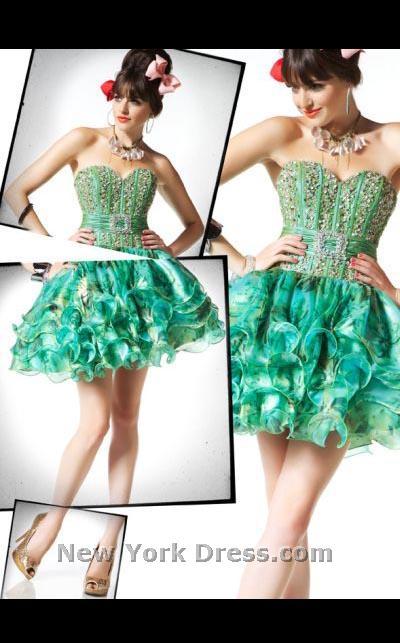 Mac Duggal 81397 Green Multi