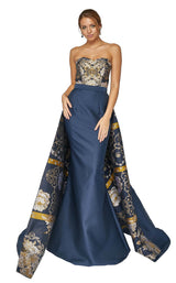 1 of 8 Terani 1921E0112 Navy Gold