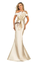 1 of 4 Terani 2021E2835 Dress Almond-Champagne