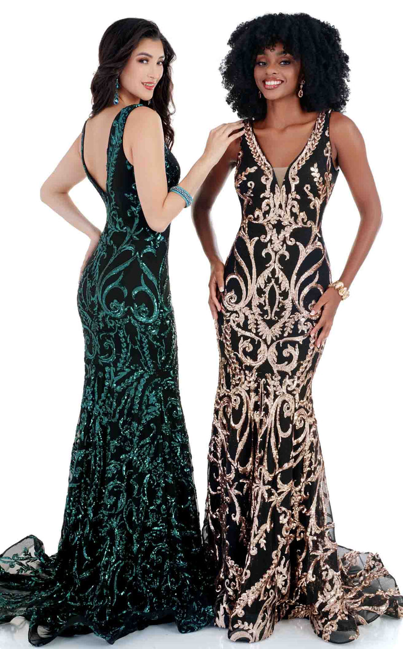 Cecilia Couture 2186 Hunter-Green and Black-Gold