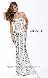 3 of 4 Sherri Hill 2813 Ivory/Gold/Silver