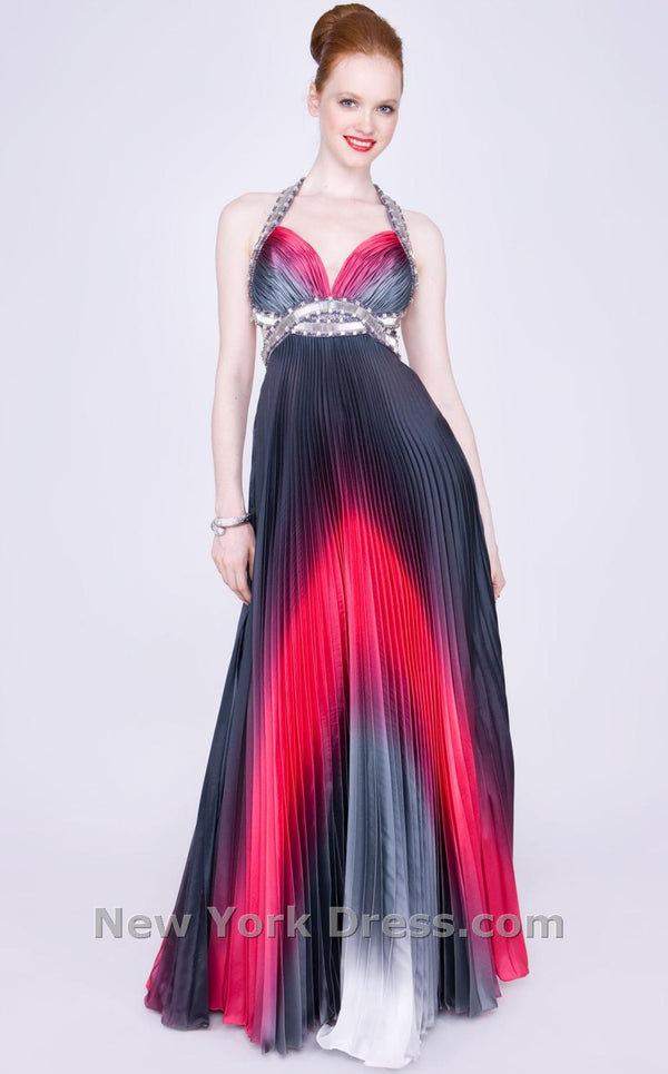 Jovani B14811 Gray/Fuchsia