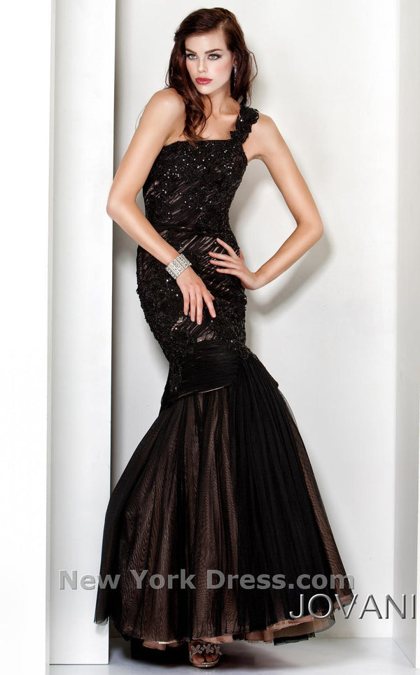 Jovani 4457 Black/Nude