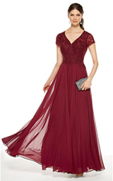 1 of 8 Alyce 27389 Dress Burgundy