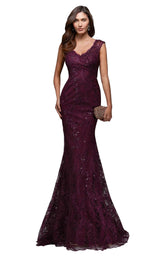 1 of 2 Alyce 27511 Dress Black-Cherry