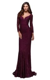 1 of 2 Alyce 27512 Dress Black-Cherry