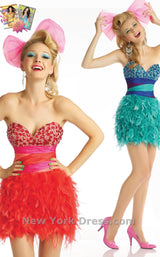 2 of 2 Mac Duggal 7209N Hot Pink Multi