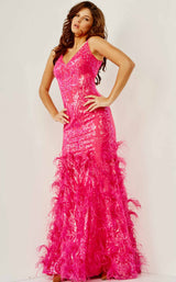 2 of 3 Jovani 07808 Fuchsia