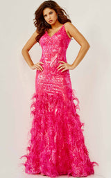 1 of 3 Jovani 07808 Fuchsia