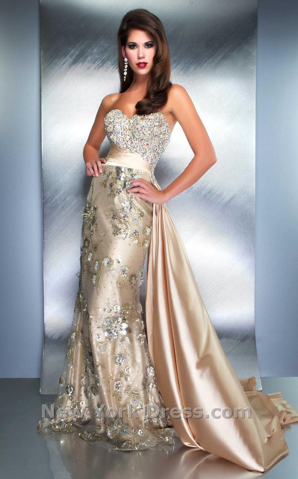 Mac Duggal 78576D Light Gold