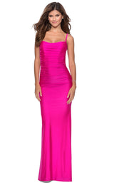 1 of 14 La Femme 28398 Dress Hot-Pink