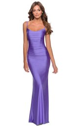 3 of 14 La Femme 28398 Dress Periwinkle