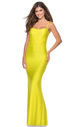 4 of 14 La Femme 28398 Dress Yellow