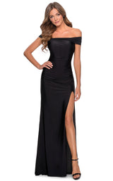 1 of 16 La Femme 28506 Dress Black