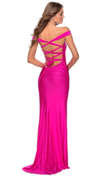 7 of 16 La Femme 28506 Dress Hot-Pink