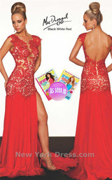 3 of 21 Mac Duggal 61041R Red/Nude