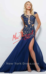 4 of 21 Mac Duggal 61041R Sapphire/Nude