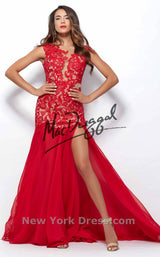 10 of 21 Mac Duggal 61041R Red/Nude