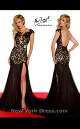 5 of 21 Mac Duggal 61041R Black/Nude