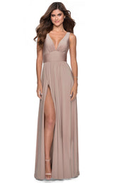 4 of 18 La Femme 28547 Dress Nude