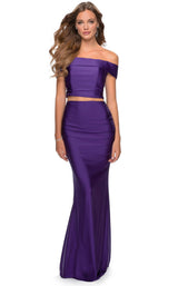 2 of 6 La Femme 28578 Dress Royal-Purple