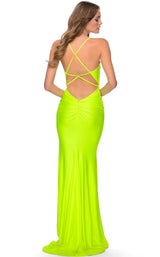 5 of 12 La Femme 29020 Dress Neon-Yellow