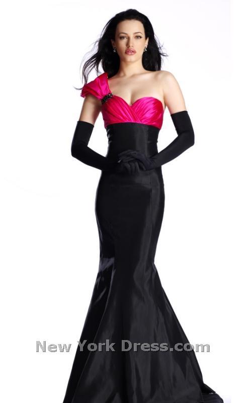 Sherri Hill 1123 Black/Fuchsia