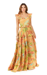 1 of 2 Lara 29280 Dress Yellow-Print