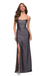 2 of 5 La Femme 29710 Dress Gunmetal