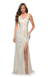 2 of 4 La Femme 29759 Dress White-Gold