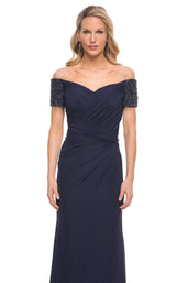 3 of 4 La Femme 30057 Dress Navy