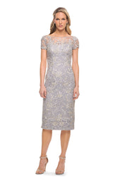 1 of 2 La Femme 30108 Dress Silver