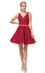 1 of 6 Dancing Queen 3011 Dress Burgundy