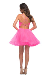 3 of 6 La Femme 30345 Dress Neon-Pink