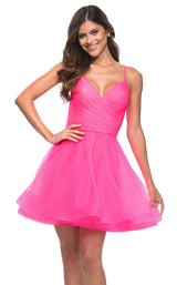 4 of 6 La Femme 30345 Dress Neon-Pink