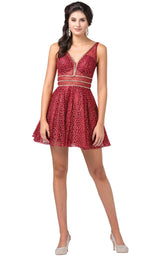 1 of 3 Dancing Queen 3086 Dress Burgundy