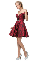 1 of 4 Dancing Queen 3096 Dress Burgundy