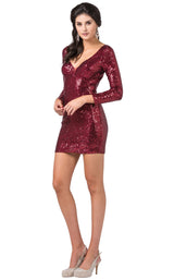 1 of 3 Dancing Queen 3101 Dress Burgundy