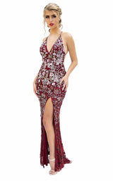 2 of 22 Primavera Couture 3221 Burgundy