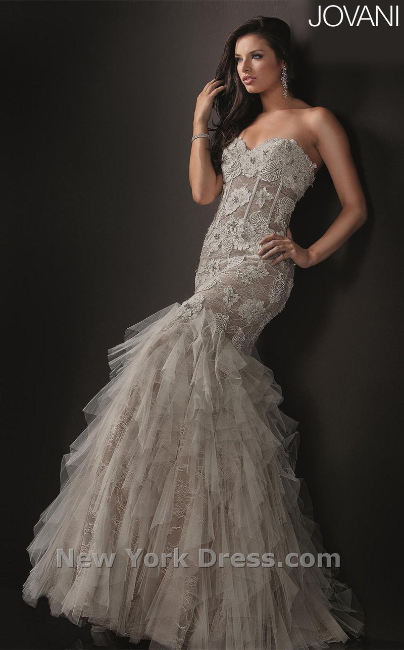 Jovani 72635 White/Nude