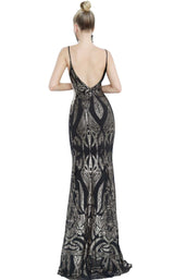 2 of 4 Jovani 3287 Black/Gold