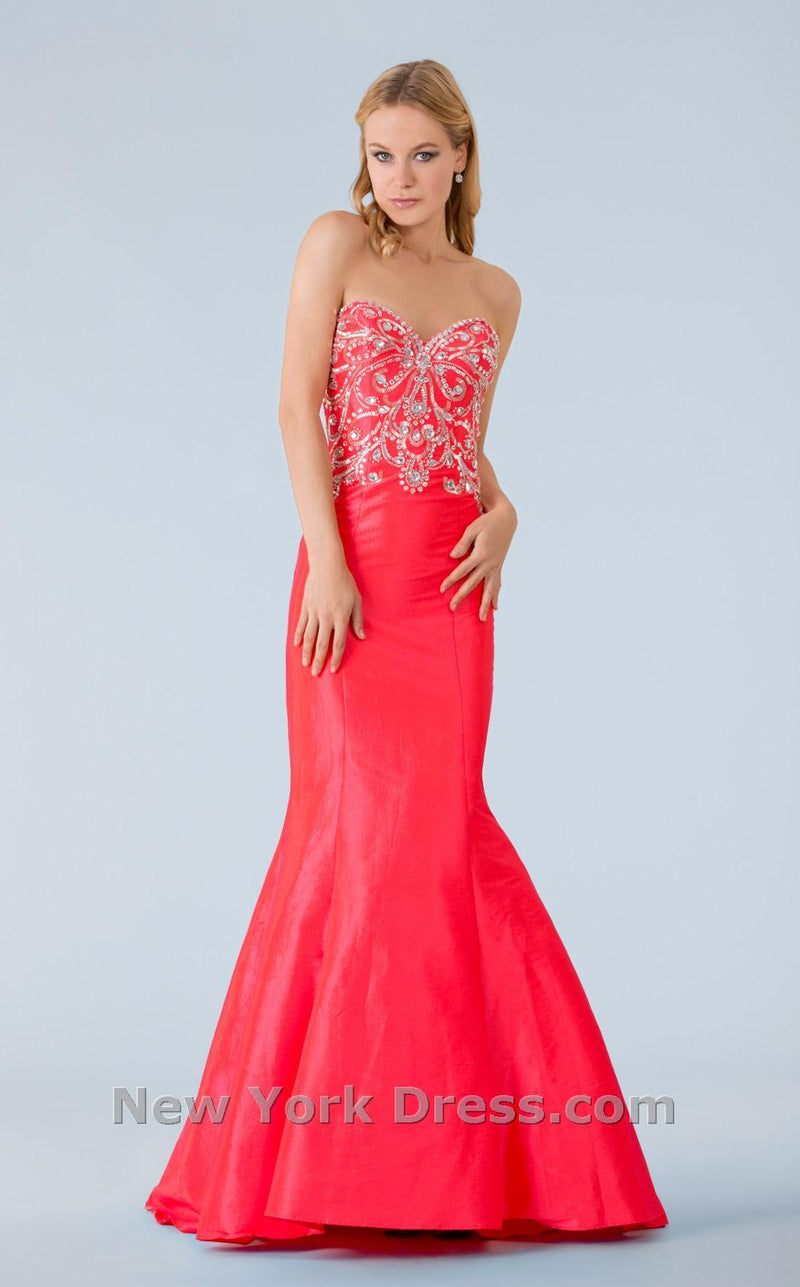 Jovani 6727 Neon Coral