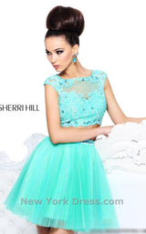 4 of 5 Sherri Hill 21154 Aqua/Light Green