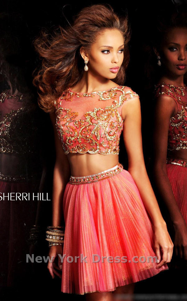 Sherri Hill 21154 Coral/Gold