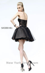 5 of 5 Sherri Hill 21156 Gun Metal/Nude